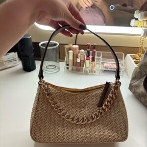 Guess Tan and Brown Chain Shoulder Bag